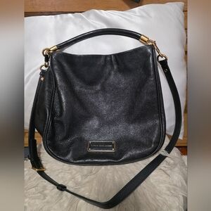 Marc By Marc Jacobs Black Leather Shoulder Bag with Gold Details